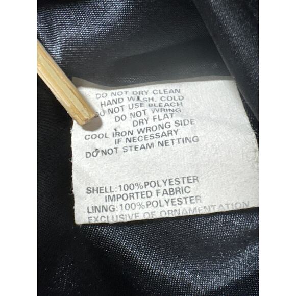 Jessica McClintock Gunne Sax Black Satin Strapless Polka Dot Party Dress 9/10 - Picture 7 of 8